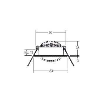 BRUMBERG LED zapustený bod BB09, RC stmievateľný, biely