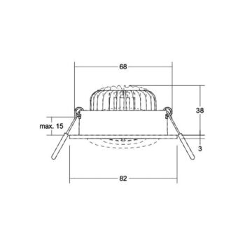 BRUMBERG LED zapustený bod BB34 RC pripojovacia skrinka textúrovaná čierna
