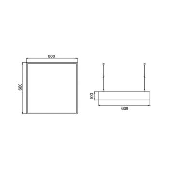 BRUMBERG LED závesné svietidlo Biro Square, DALI stmievateľné, strieborná,