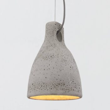 Betónová závesná LED lampa Lenna v sivej farbe