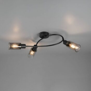 Bodové svetlá Mars, dĺžka 45 cm, čierna matná, 3-pl., kovová E14