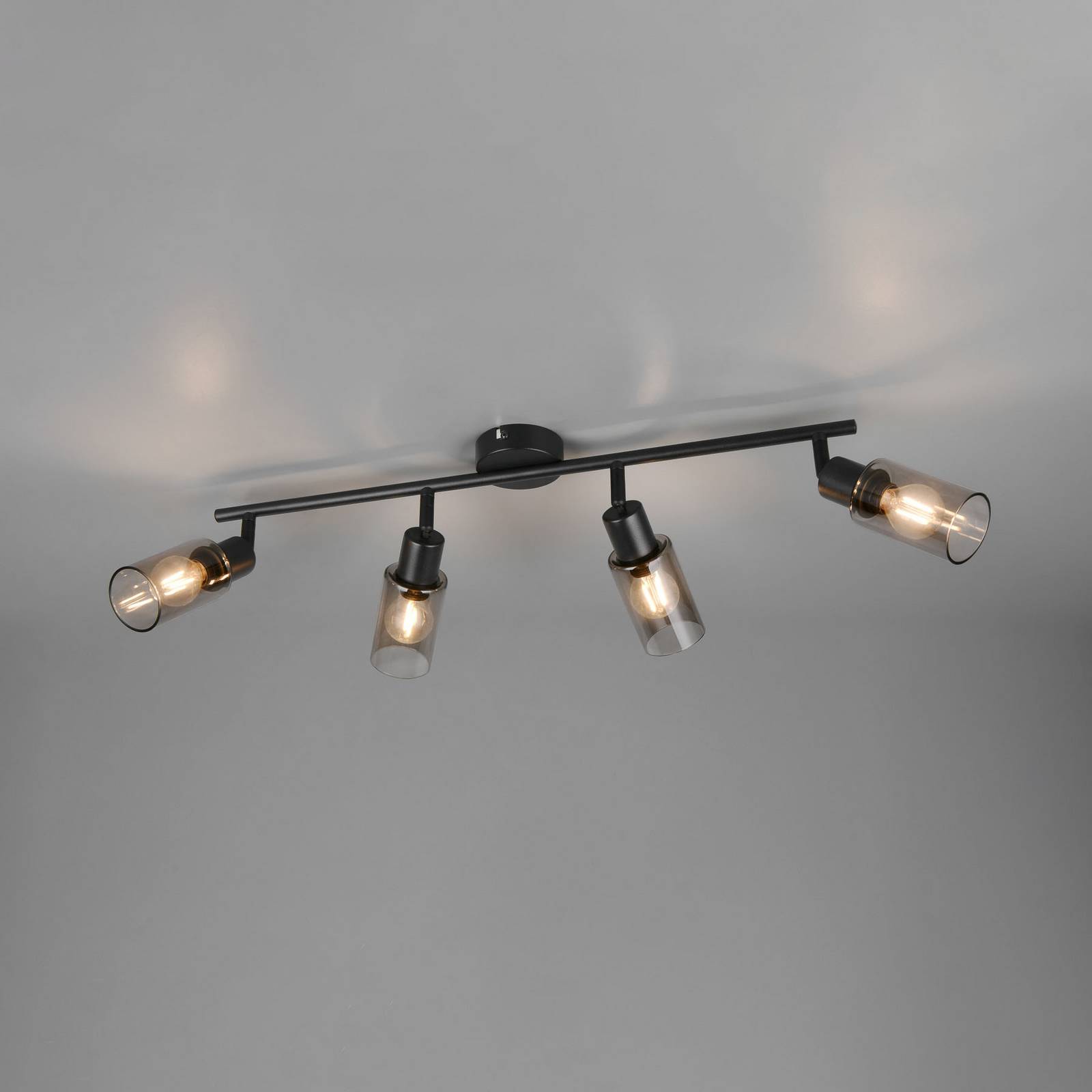 Bodové svetlo Mars, dĺžka 82 cm, čierna matná, 4-pl., kov E14 Bodové svetlo Mars, dĺžka 82 cm, čierna matná, 4-pl., kov E14