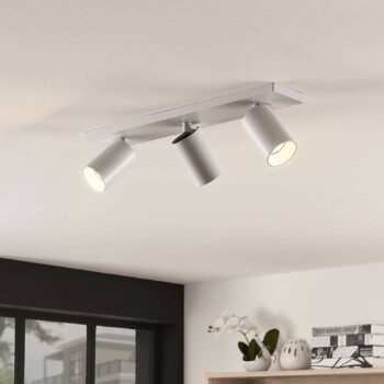 Bodové svietidlo Arcchio Brinja, sada 2 ks, biele, hranaté, 3 svetlá, GU10