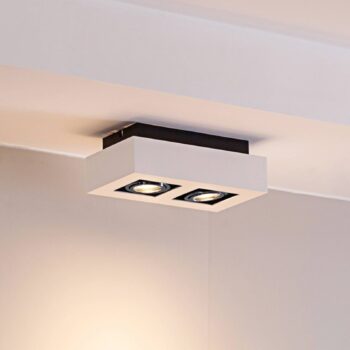 Bodové svietidlo Arcchio Vince, 25 cm, 2 svetlá, biela/chróm, GU10