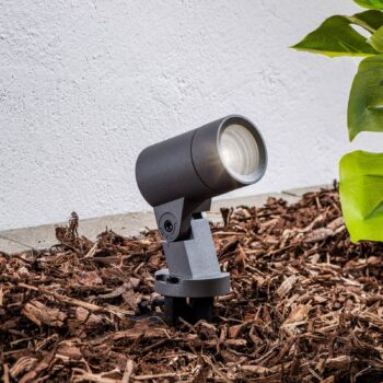 Bodový reflektor Arcchio Hemmani, výška 35 cm, antracit, hliník