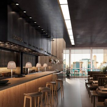 Bover LED stolová lampa Atticus, grafitovo hnedá/hnedá, výška 50 cm