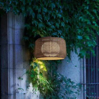 Bover LED vonkajšie nástenné svietidlo Fora A, grafitovo hnedá/hnedá, Ø 50 cm