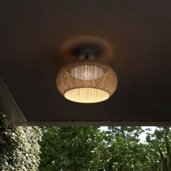 Bover LED vonkajšie stropné svietidlo Perris, hnedá/hnedá, Ø 47 cm