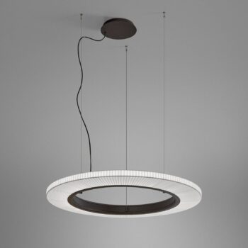 Bover LED závesné svietidlo Roda S/90, hnedá/biela, Ø 90 cm, TRIAC