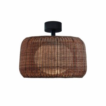 Bover Vonkajšie stropné svietidlo Fora, grafitovo hnedá/hnedá, Ø 50 cm