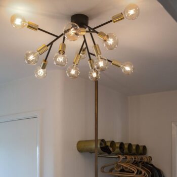 By Rydéns Heroes stropné svietidlo, čierna, mosadz