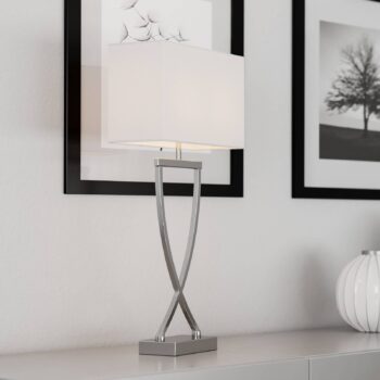 By Rydéns Omega stolová lampa chróm/biela výška 52cm