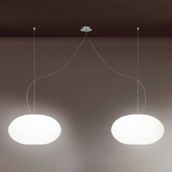 Casablanca Aih – závesná lampa 2-pl. biela lesklá