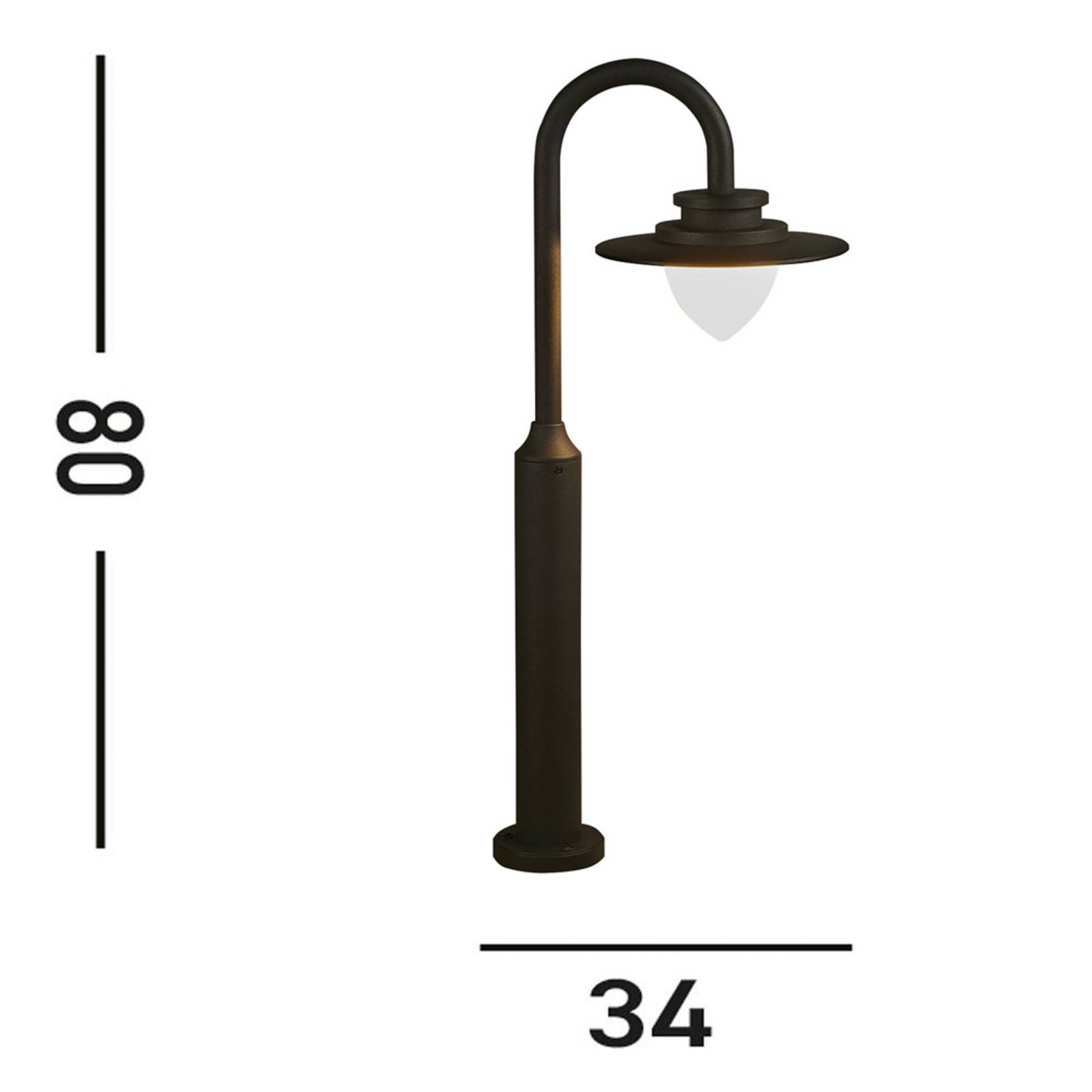 Chodníkové LED svetlo Texas, IP54, grafitová farba, výška 80 cm Chodníkové LED svetlo Texas, IP54, grafitová farba, výška 80 cm