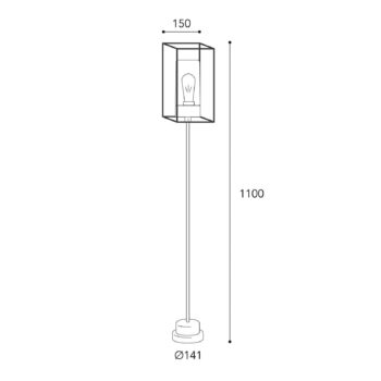 Chodníkové svietidlo Cubic³ 3371 mosadz/opál