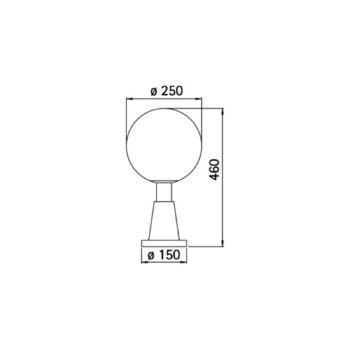 Čierne podstavcové svetlo s krištáľovým sklom