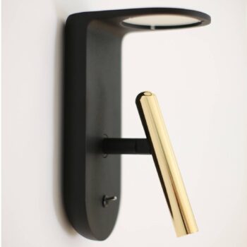 Čierno-zlaté LED nástenné svetlo 2Nights_W2