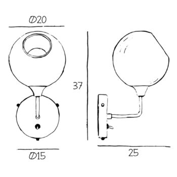 DESIGN BY US nástenné svetlo Ballroom Short, biele/zlaté, vypínač