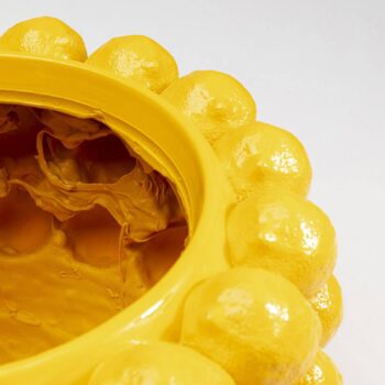 Dekoratívny kvetináč KARE Lemon Juice, výška 22 cm, Ø 34 cm, žltý