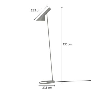 Dizajnová stojacia lampa Louis Poulsen AJ sivá
