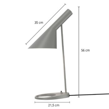 Dizajnová stolová lampa Louis Poulsen AJ sivá