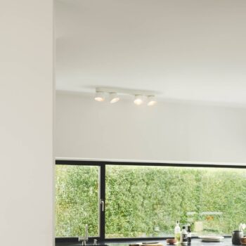 Downlight Pitcher, GU10, 4-plameňové žiarovky, kov, biela