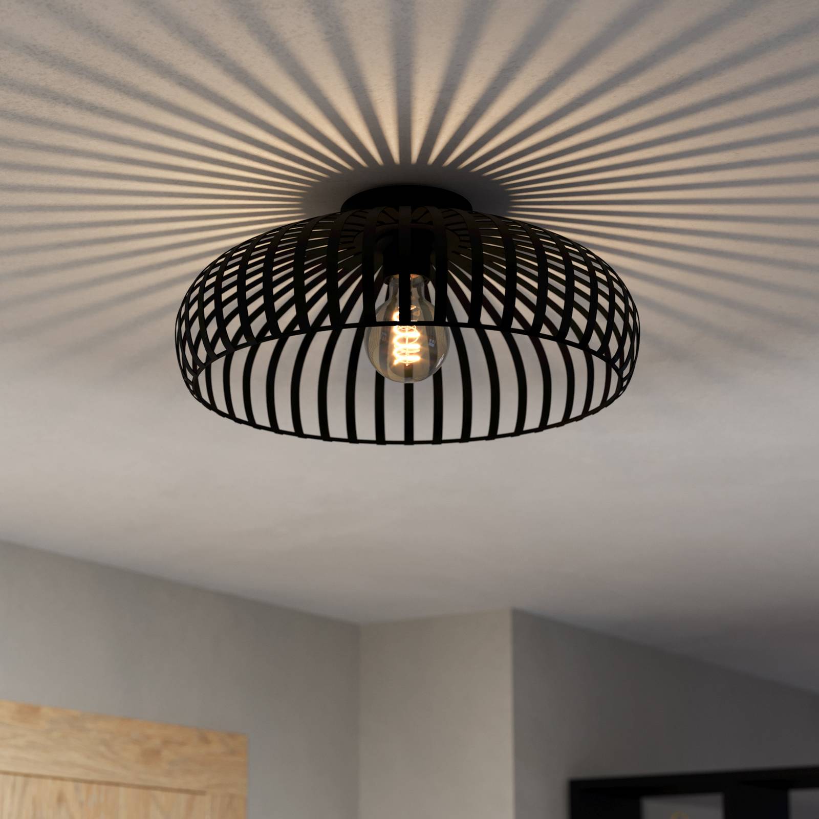 EGLO Mogano 3 stropné svietidlo, klietka, Ø 43 cm EGLO Mogano 3 stropné svietidlo, klietka, Ø 43 cm