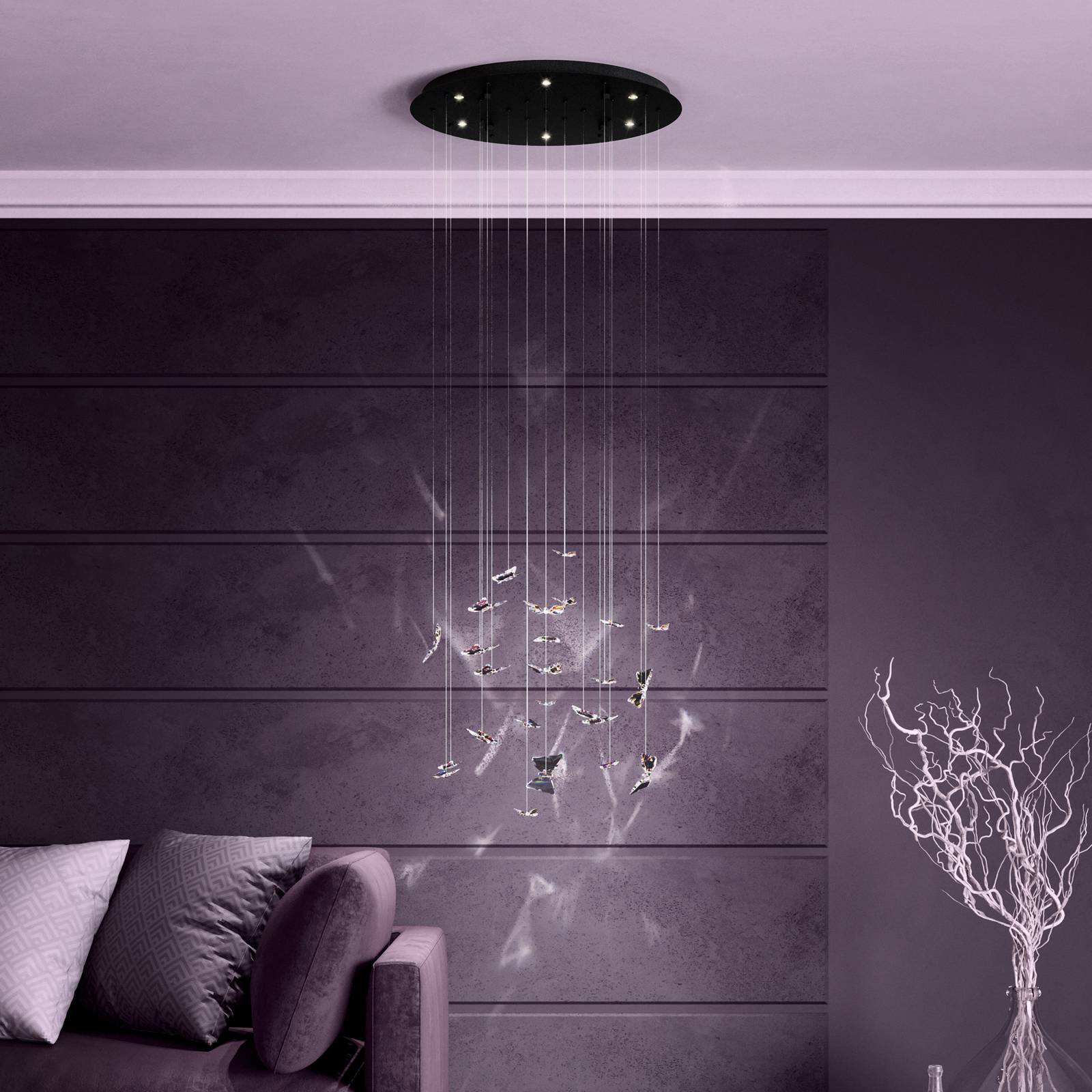 EGLO Stars of Light LED závesné svietidlo Adrados, okrúhle, 6-pl. EGLO Stars of Light LED závesné svietidlo Adrados, okrúhle, 6-pl.