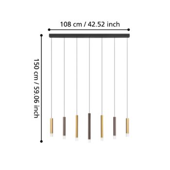 EGLO Stars of Light LED závesné svietidlo Estanterios, 7-pl. dlhé