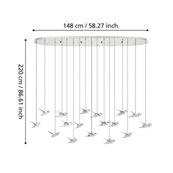 EGLO Stars of Light LED závesné svietidlo Paratebueno chróm 17-fl.