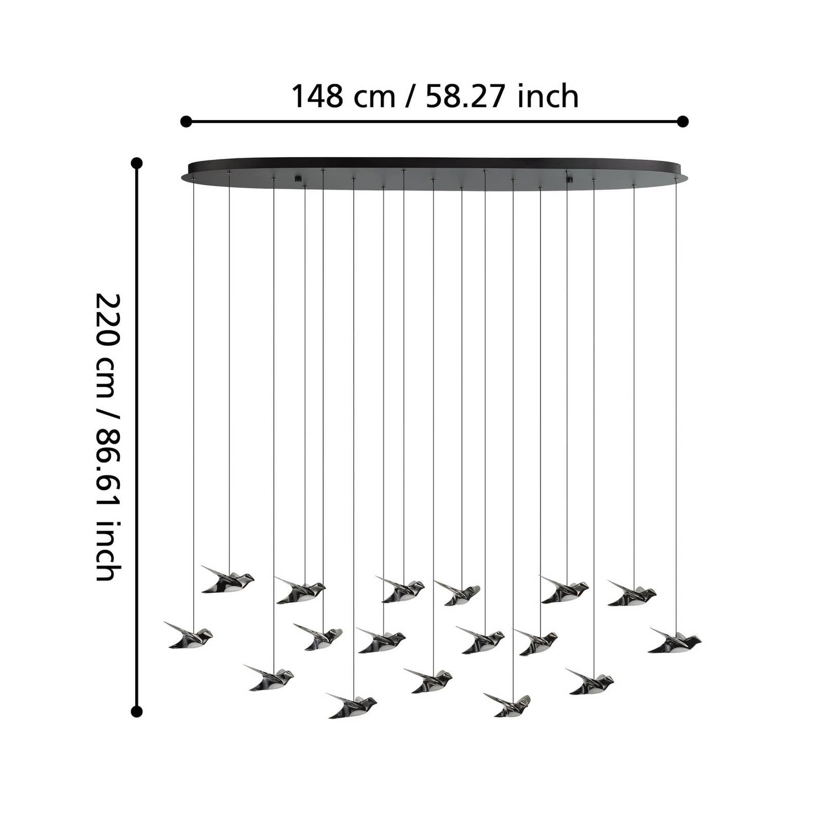 EGLO Stars of Light LED závesné svietidlo Paratebueno čierna 17-fl EGLO Stars of Light LED závesné svietidlo Paratebueno čierna 17-fl