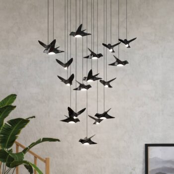 EGLO Stars of Light LED závesné svietidlo Paratebueno čierne okrúhle 17fl