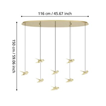 EGLO Stars of Light LED závesné svietidlo Paratebueno mosadz 8-pl.