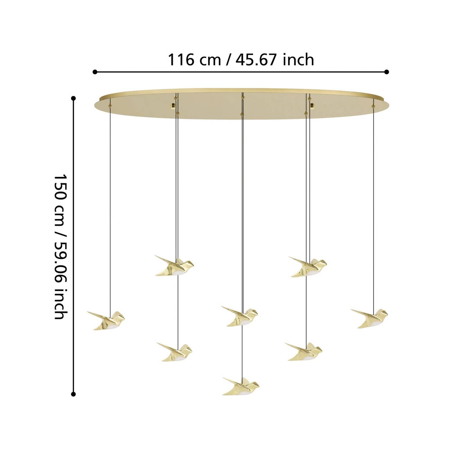 EGLO Stars of Light LED závesné svietidlo Paratebueno mosadz 8-pl. EGLO Stars of Light LED závesné svietidlo Paratebueno mosadz 8-pl.