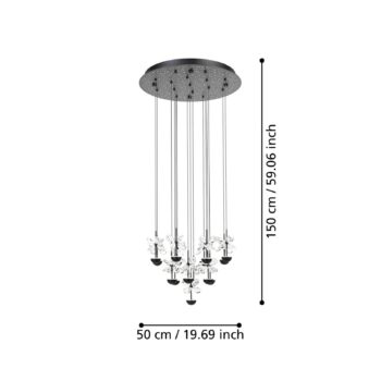 EGLO Stars of Light Závesné svietidlo Pianopoli černá 50x113 cm