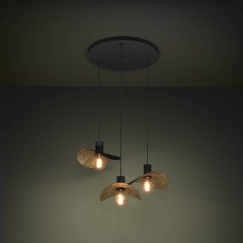 EGLO Stars of Light Závesné svietidlo Saceda, 3-pl., čierne/zlaté