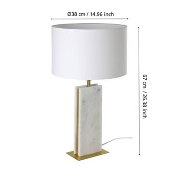 EGLO Stars of Light stolová lampa Belesar, textil, biela, E27