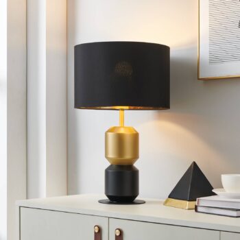 EGLO Stars of Light stolová lampa Laurignano, čierna/zlatá