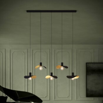 EGLO Stars of Light závesné svietidlo Saceda, 5-pl., čierne/zlaté