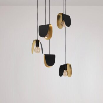 EGLO Stars of Light závesné svietidlo Serenara, 5-pl., čierna/zlatá