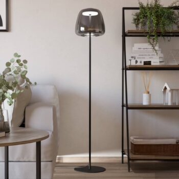 EGLO connect LED stojacia lampa Alfero-Z, RGB, CCT, čierna