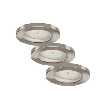 ELC Delfan zapustene LED svietidla do kúpeľne, 3 kusy, strieborné