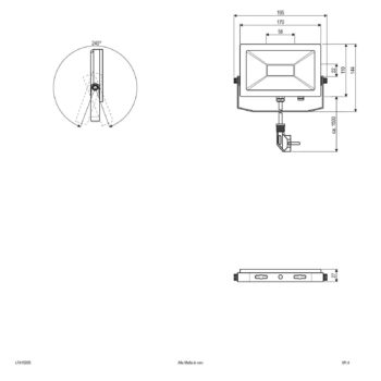 EVN LFA vonkajší reflektor strieborná zástrčka 3000K 15W