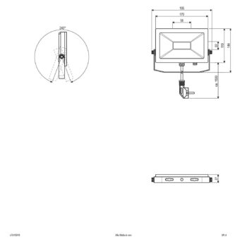 EVN LFA vonkajší reflektor strieborná zástrčka 5 700K 15W