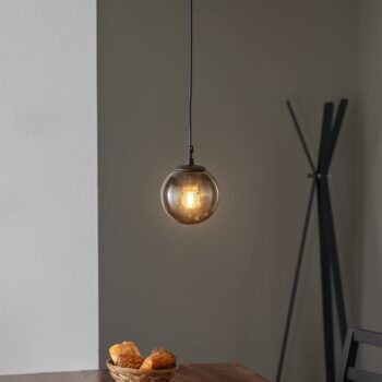 Efe 2155 závesné svietidlo, tienidlo z dymového skla, Ø15cm