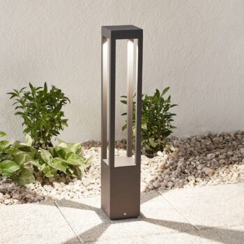 Efektné chodníkové LED svietidlo Agra, tmavosivé