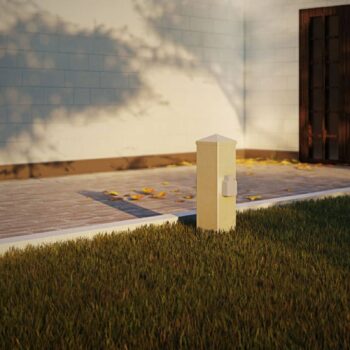 Energetický stĺpik 400166 z nehrdzavejúcej ocele s 2 zásuvkami