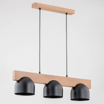 Envostar Afon závesné svietidlo, 3-pl. buk/čierna