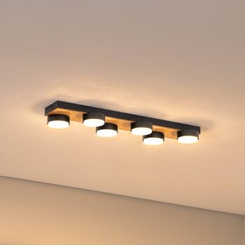 Envostar Laurent stropné svietidlo s drevom 6-pl