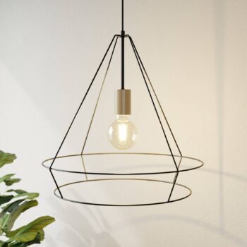 Envostar Otvorená závesná lampa s kovovým tienidlom, hranatá